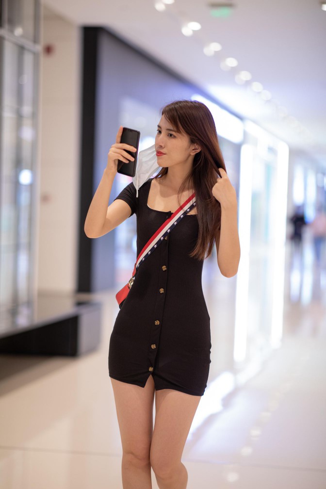 图片[3]-逛商场的黑色包臀裙美丽女孩【385P】00050-街头图