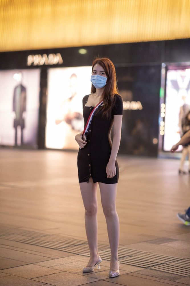 逛商场的黑色包臀裙美丽女孩【385P】00050-街头图