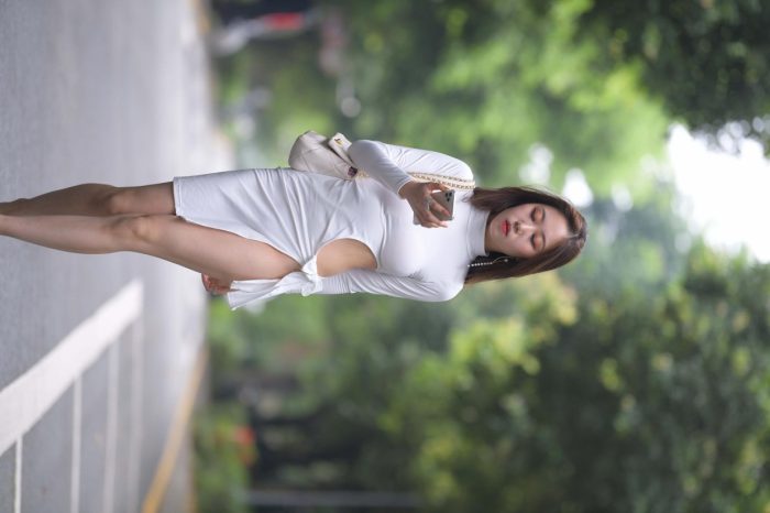 非常精致的侧边裙姑娘，忒好看了！【299P】00017-街头图