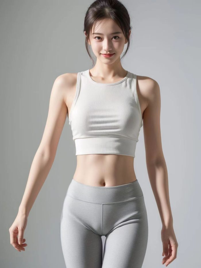 AI瑜伽裤清纯妹子系列图-街头图