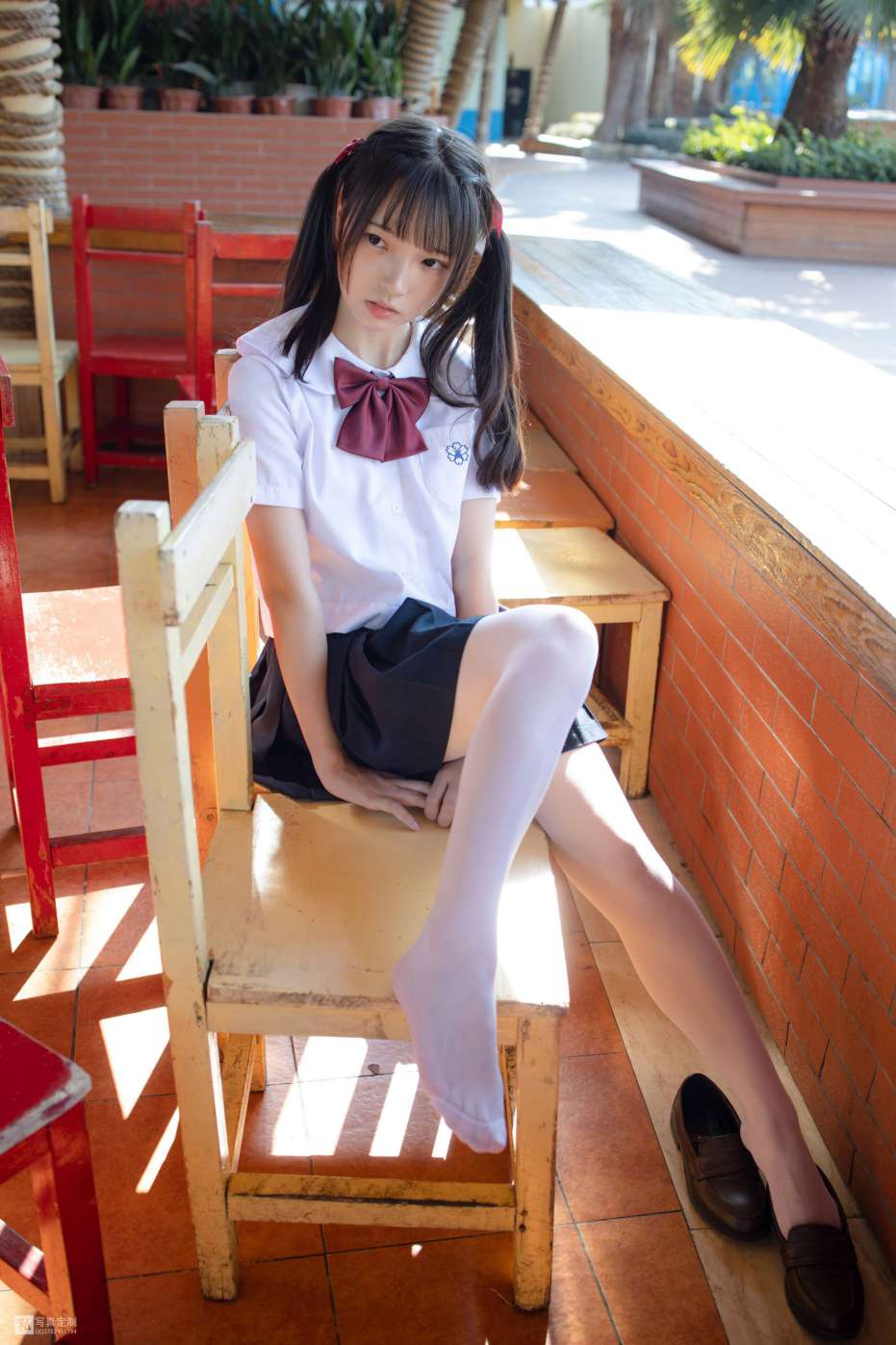 图片[1]-眼神好清澈的双马尾白丝女孩【75P】20019-街头图